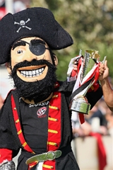 Photo of Cornish Pirates' mascot, Captain Benbow.  Photo by Alan Williams